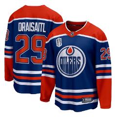 Men Leon Draisaitl 29 Edmonton Oilers 2024 Home Breakaway Play...