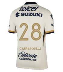 Pumas UNAM 2025-26 CARRASQUILLA 28 Home Jersey  Blanco