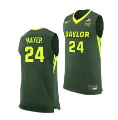 Matthew Mayer Jersey Baylor Bears College Basketball Green Rep...