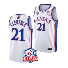 Men's #21 Zach Clemence Jersey Kansas Jayhawks College Basketb...