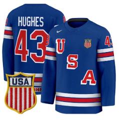 Quinn Hughes Jersey 43 Usa Olympic 2026 Premium Hockey Stitched