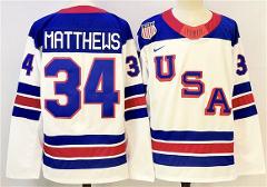Men USA #34 Auston Matthews White 2025-2026 Stitched Jersey