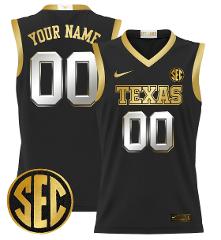 Custom Texas Longhorns Jersey 2024 Lightweight Basketball Blac...