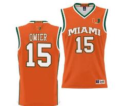 Norchad Omier Jersey #15 Miami Hurricanes NIL Basketball Light...