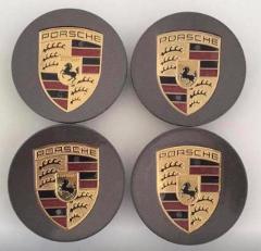 Gunmetal Grey 76mm Porsche Wheel Centre Hub Caps x4 OE for 911...