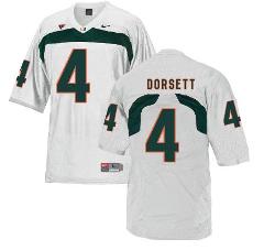 Miami Hurricanes #4 Dorsett NCAA College Football Jersey White