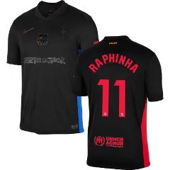 Raphinha #11 Barcelona x Travis Scott 2025 Away Jersey  Black