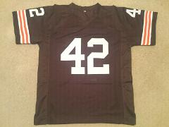 UNSIGNED CUSTOM Sewn Stitched Paul Warfield Brown Jersey