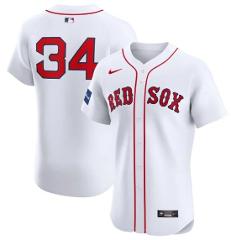 David Ortiz Boston Red Sox Home Elite Sponsor Patch Jersey White