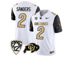 Colorado Buffaloes Shedeur Sanders Jersey #2 Football All Stit...