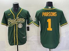 Micah Parsons #1 Green Bay Packers Green Baseball Jersey