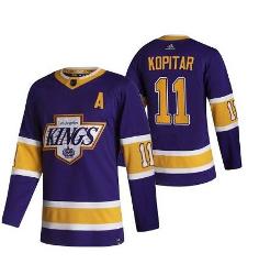 Los Angeles Kings Anze Kopitar 2021 Reverse Retro Purple Jersey