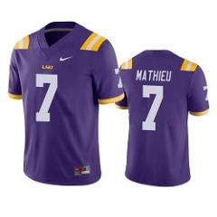Men's LSU Tigers #7 Tyrann Mathieu Purple Limited Stitched Col...