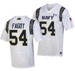 Navy Midshipmen Diego Fagot Jersey #54 Football Aer Classic Wh...