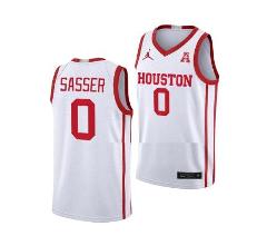 #0 Marcus Sasser Jersey Houston Cougars Basketball Jerseys Whi...