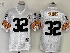 Mens Franco Harris #32 Football Game Replica Jersey White