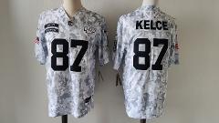 Men's Kansas City Chiefs #87 Travis Kelce Arctic Camo 2024 F.U...