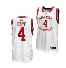 Juwan Gary Jersey #4 Nebraska Cornhuskers Basketball Home Unif...
