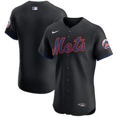 New York Mets Vapor Premier Elite Patch Jersey Black