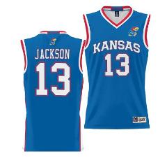 Elmarko Jackson Jersey #13 Kansas Jayhawks NIL Basketball Ligh...