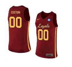 Custom Loyola Ramblers Basketball Jersey College Name and Numb...