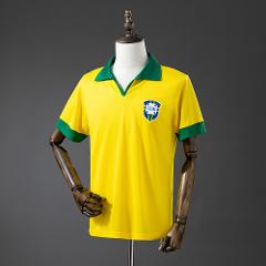 Men's Brazil 1958 Home Yellow Retro Shirt Jersey
