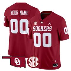 Custom Oklahoma Sooners Jersey Name, Number 2025 Limited Stitc...