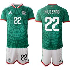 Mexico #22 Hirving Chucky Lozano Green 2026 World Cup Home Soc...