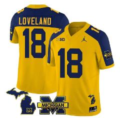Michigan Wolverines Colston Loveland Jersey #18 Football 2023 ...