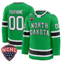 Custom North Dakota Fighting Hawks Jersey 2025-26 Premium Stit...