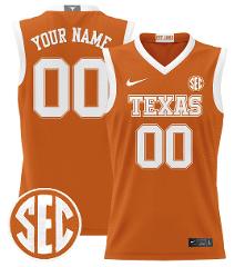Custom Texas Longhorns Jersey 2024 Lightweight Basketball Orange