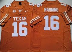 Texas Longhorns #16 Peyton Manning Orange F.U.S.E. Stitched Je...