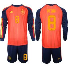Spain #8 PEDRD Jersey Team x World Cup 2026 Long Sleeve Home R...