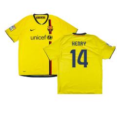 Thierry Henry #14 FC Barcelona 2008-10 Away Retro Jersey  Yellow