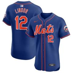 Francisco Lindor New York Mets Elite Sponsor Patch Jersey Royal