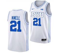 Trevin Knell Jersey #21 BYU Cougars College Basketball Jersey ...