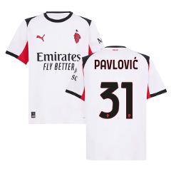 Strahinja Pavlovic 31 AC Milan 2025-26 Away Men Jersey  White