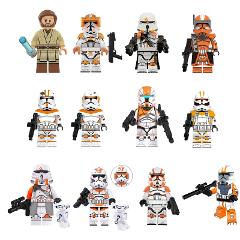 12pcs Star Wars 212th Commander Cody, Obi-Wan & Airborne Troop...