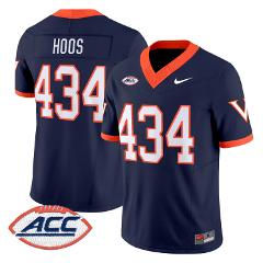 Hoos Jersey #434 Virginia Cavaliers 1995 Throwbacks Stitched Navy
