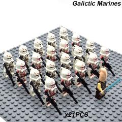 21PCS Star Wars Ki Adi Mundi 21st Nova Corps Clone Troopers Mi...