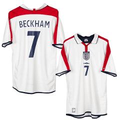 David Beckham 7 England 2003-2005 Umbro Home Retro Jersey  Men...