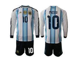 Argentina #10 Lionel Messi Jersey Long Sleeve National Team x ...