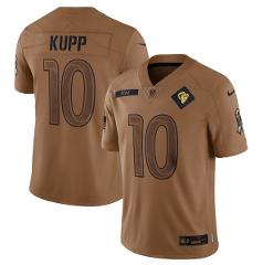 Men's Rams #10 Cooper Kupp 2023 Brown Salute To Service Footba...