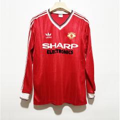 Manchester United 1982-83 Home Men Retro Jersey  Long Sleeve, Red