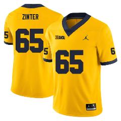 Michigan Wolverines Zak Zinter Jersey #65 College Football Gam...