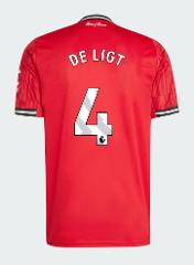Manchester United Home 2025-26 DE LIGT 4 Match Jersey  Red