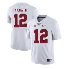 Alabama Crimson Tide #12 Joe Namath College Football Jersey White