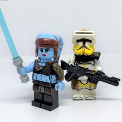 2pcs Star Wars Aayla Secura & Commander Bly Minifigures Toy