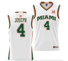 Bensley Joseph Jersey #4 Miami Hurricanes NIL Basketball Light...