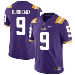 Men's LSU Tigers #9 Joe Burreaux Purple Limited Stitched Colle...